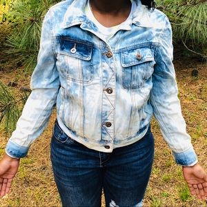 Blue Acid-Washed Denim Jacket